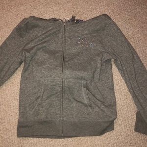 Pink sparkly grey zip up jacket